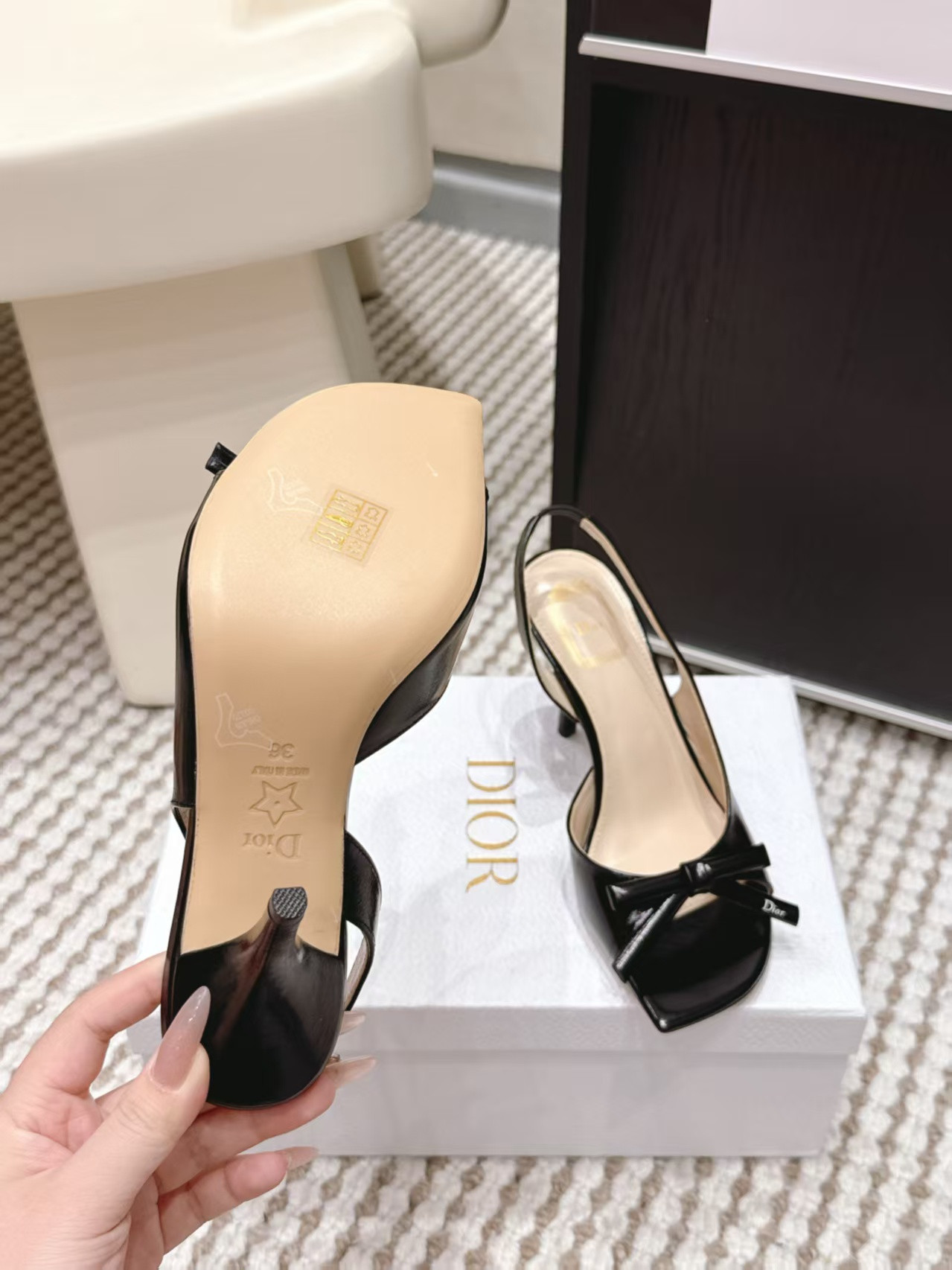 UA Dior Bow Heeled Slingback Sandal