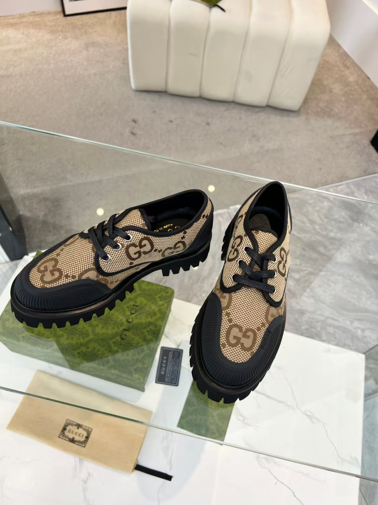 UA Gucci Maxi GG Lace-up Shoes