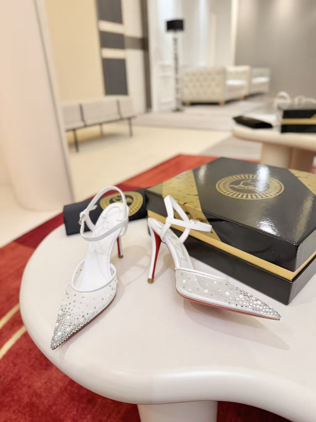 UA Christian Louboutin Miss Z Riviera Strass Pumps 8.5cm Heel