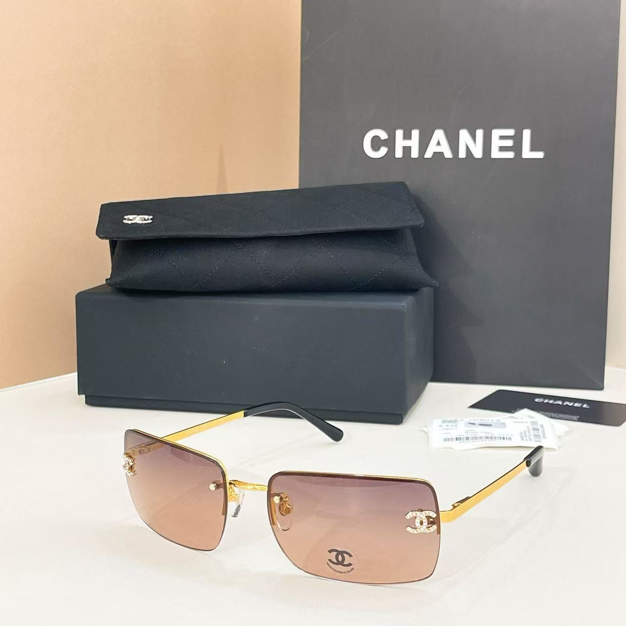 Chanel crystal logo Glasses