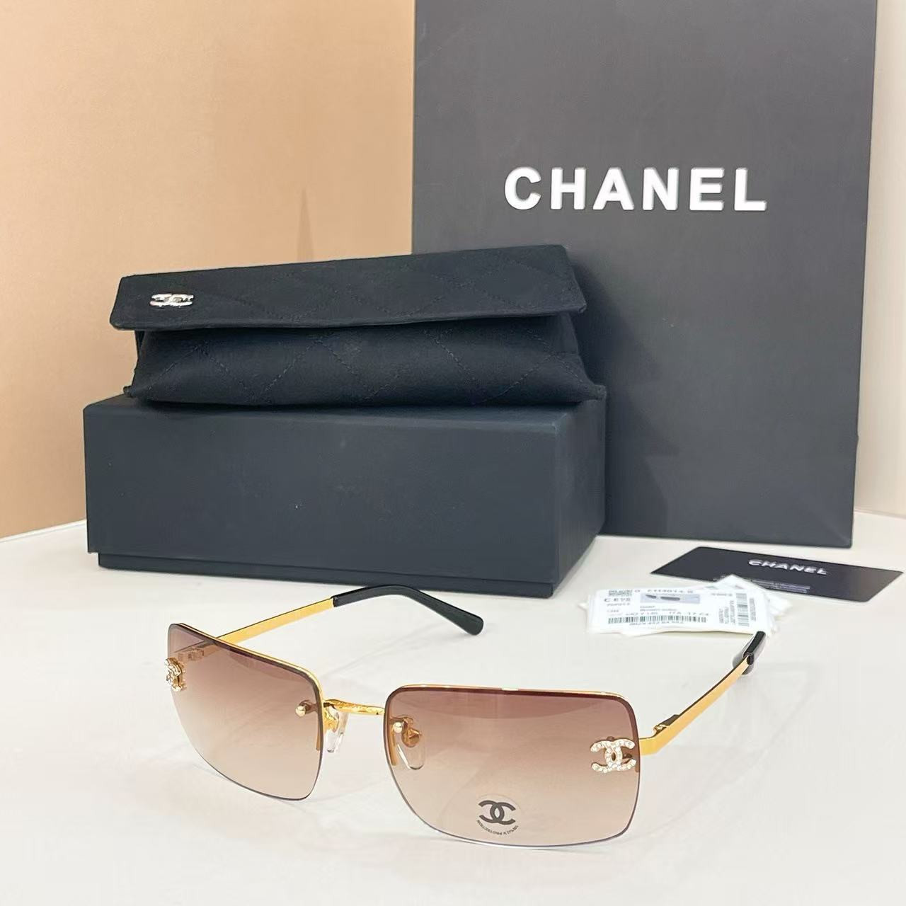 Chanel crystal logo Glasses