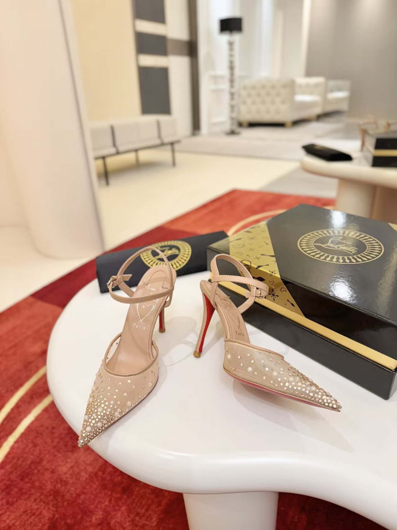 UA Christian Louboutin Miss Z Riviera Strass Pumps 8.5cm Heel