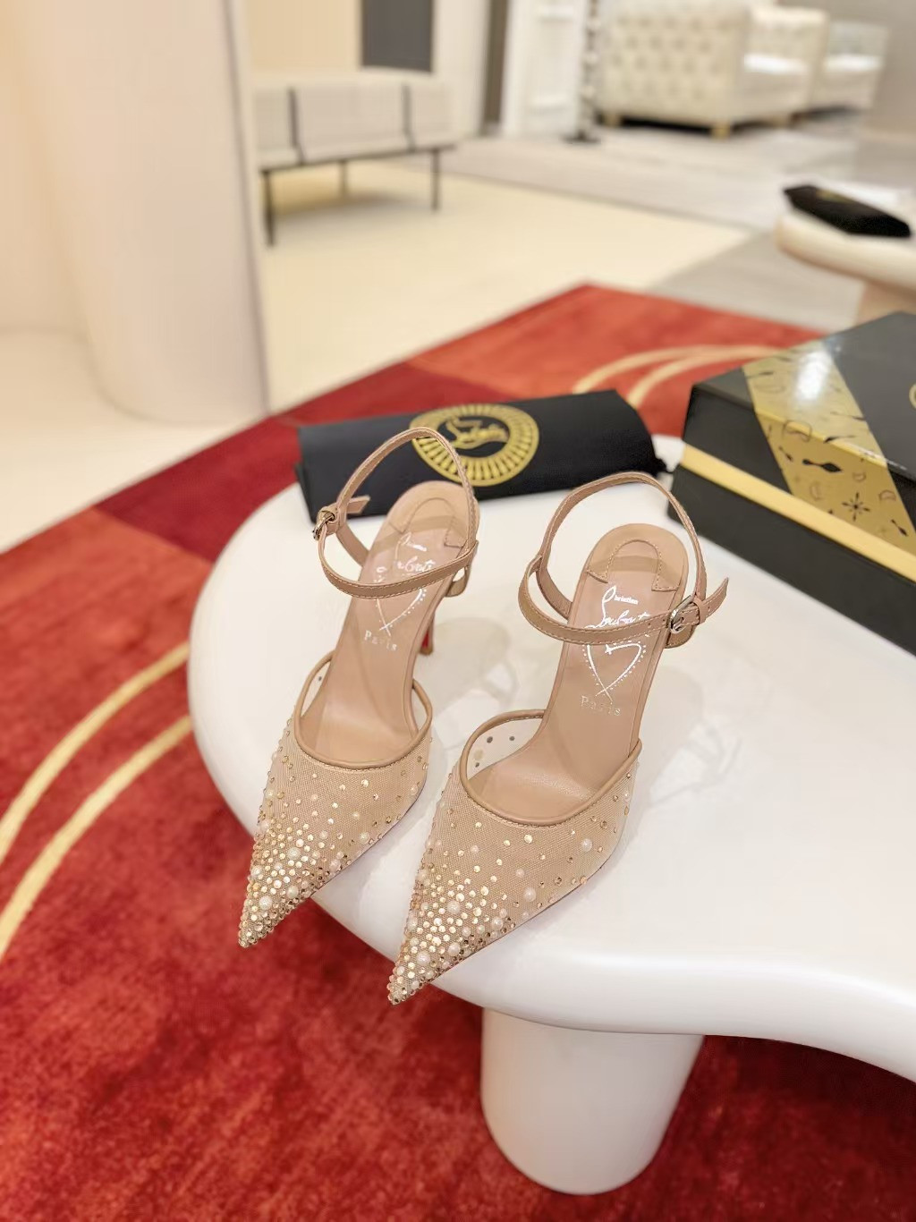 UA Christian Louboutin Miss Z Riviera Strass Pumps 8.5cm Heel