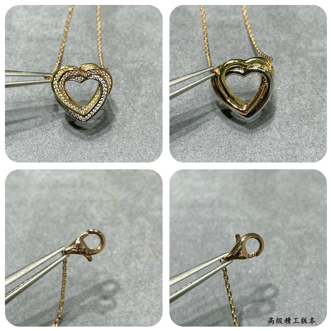 Ca*t1er Tricolor heart Necklace