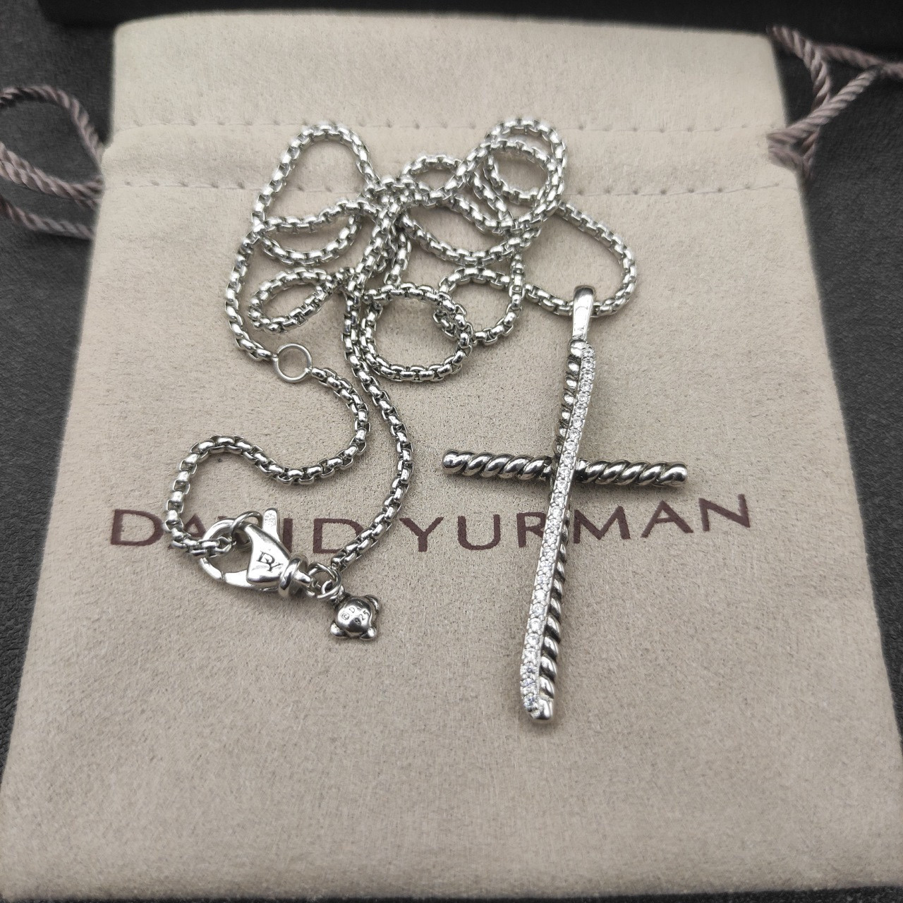David Yurman Cross Necklace(Chain length 45+5cm delay chain Chain thickness 2mm)
