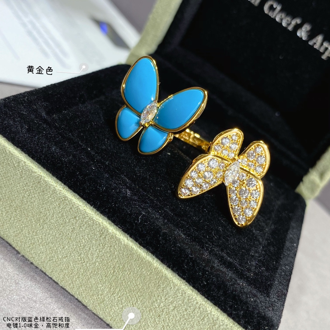 V*n Cl**f & Arpels Blue turquoise butterfly Ring
