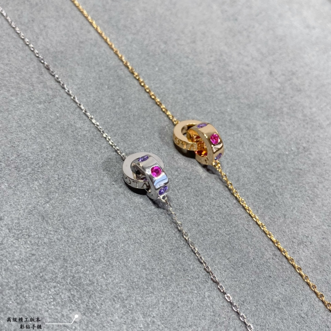 Bv1g*ai Colored D1am0nd Bracelet