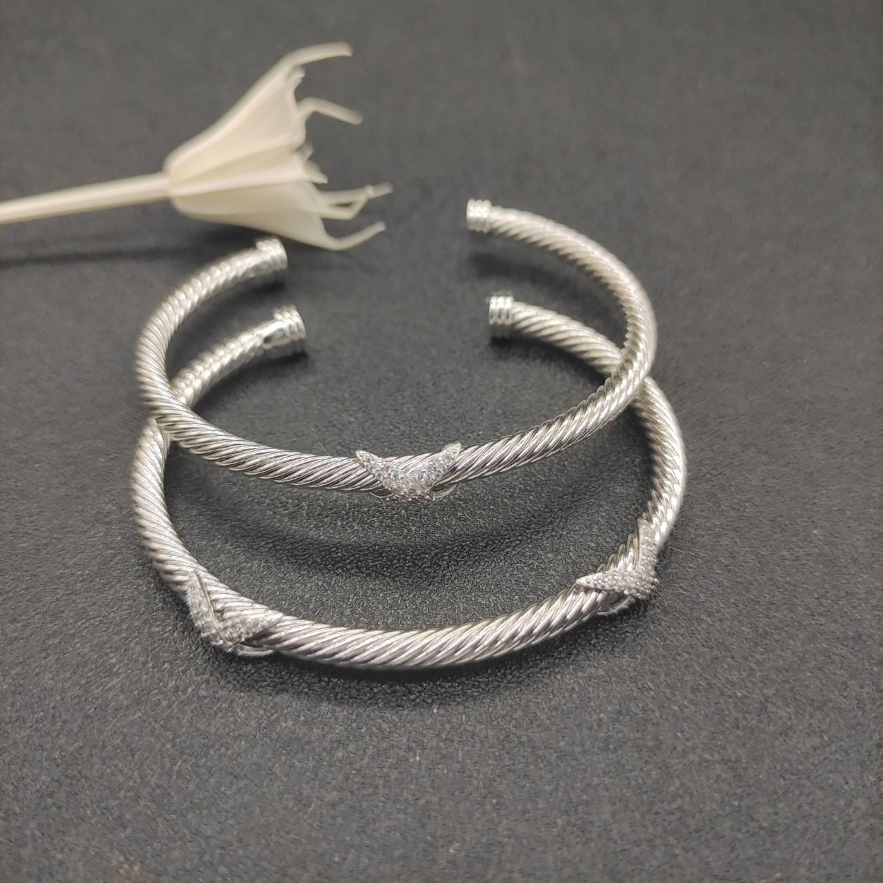 David Yurman 4mm Full D1am0nd X Bracelet (wrist circumference 15-20cm)