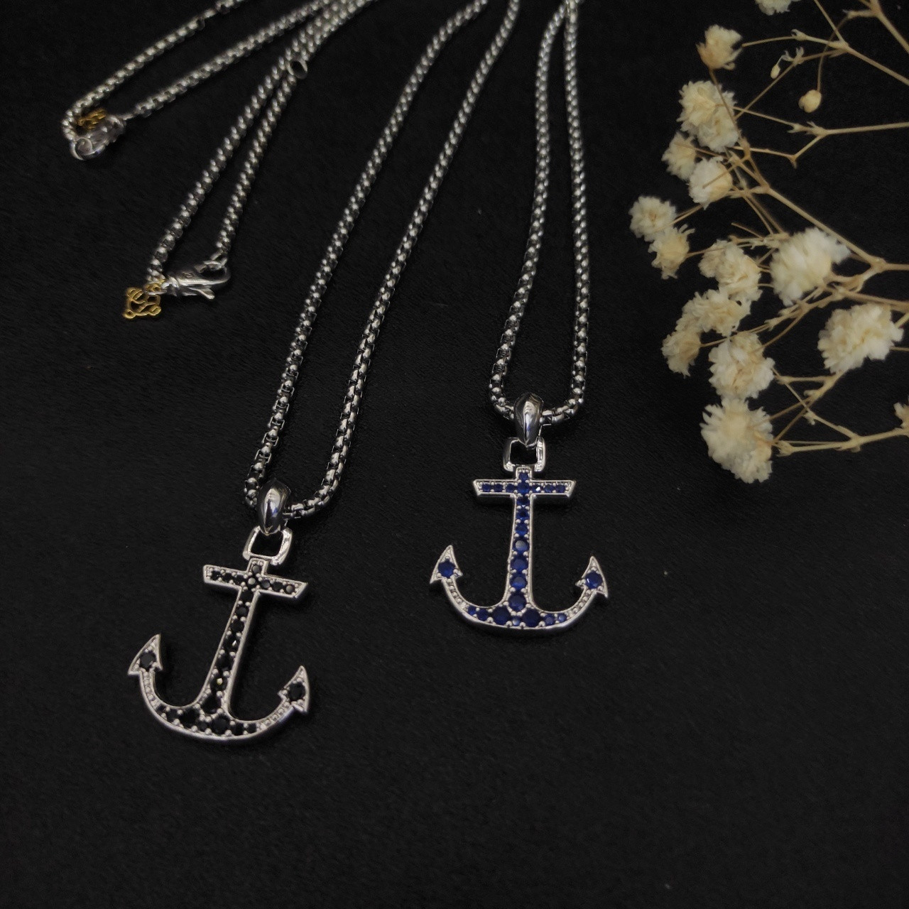 David Yurman sea ​​anchor Necklace(Chain length 50+5cm delay chain Chain thickness 3mm)