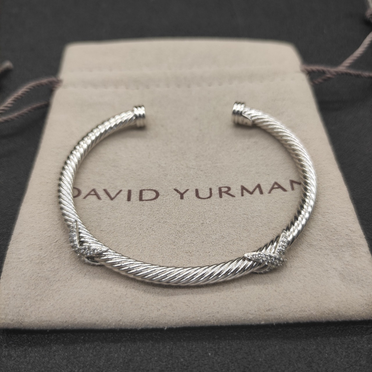 David Yurman 4mm Full D1am0nd X Bracelet (wrist circumference 15-20cm)