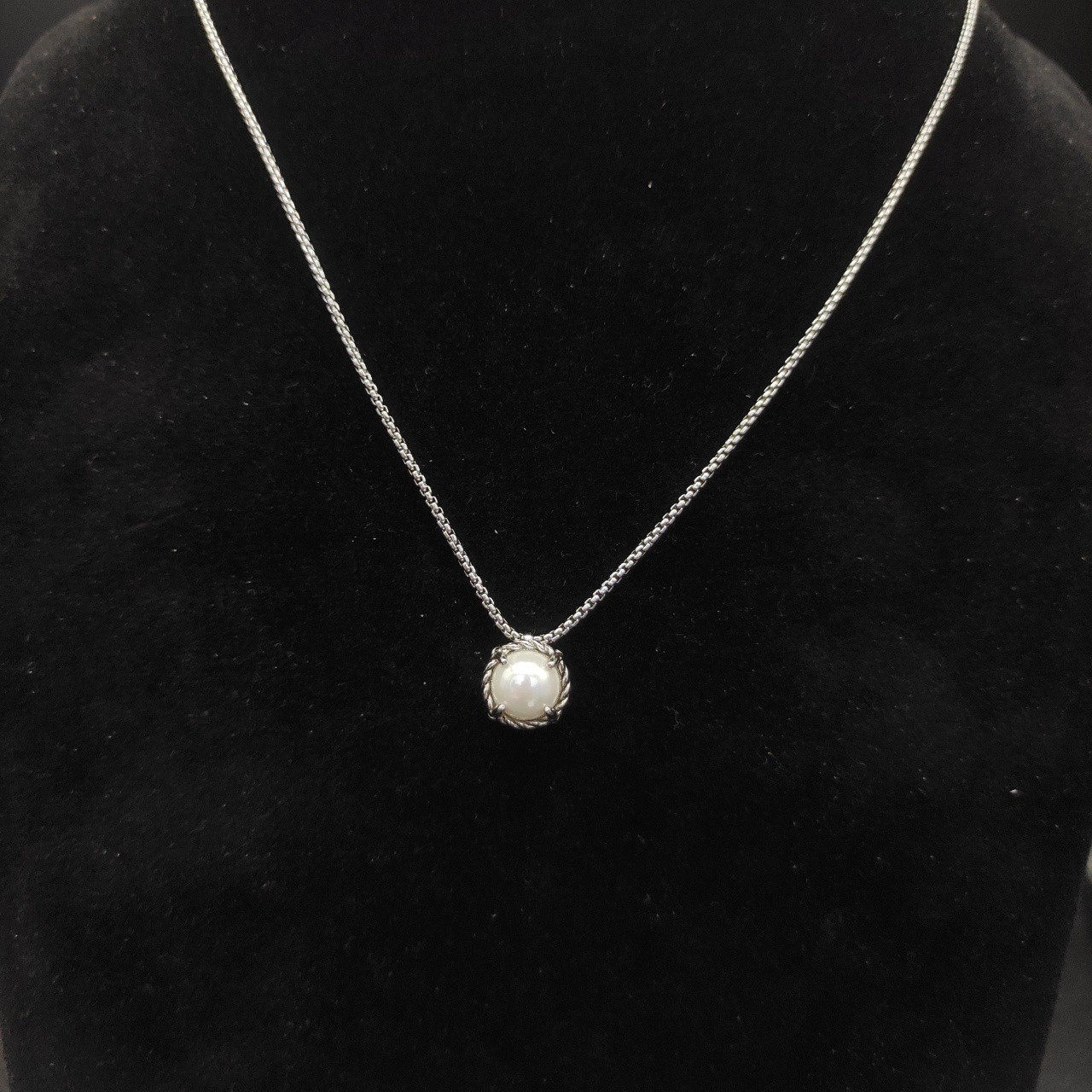 David Yurman four claw gem Necklace(Main stone 8mm, chain thickness 1.5mm, length 45+5cm delay chain)