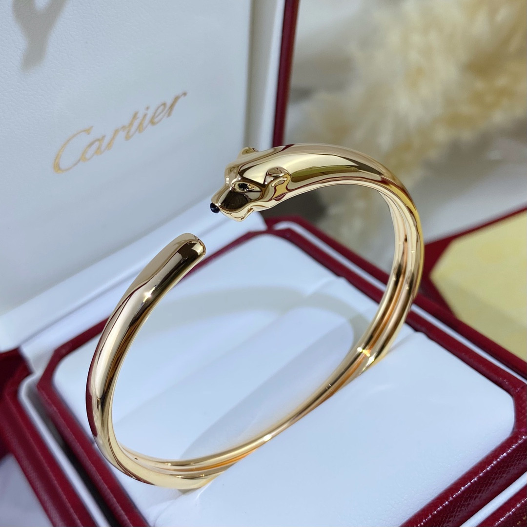 Ca*t1er Slim Polished Leopard Bracelet  16-17