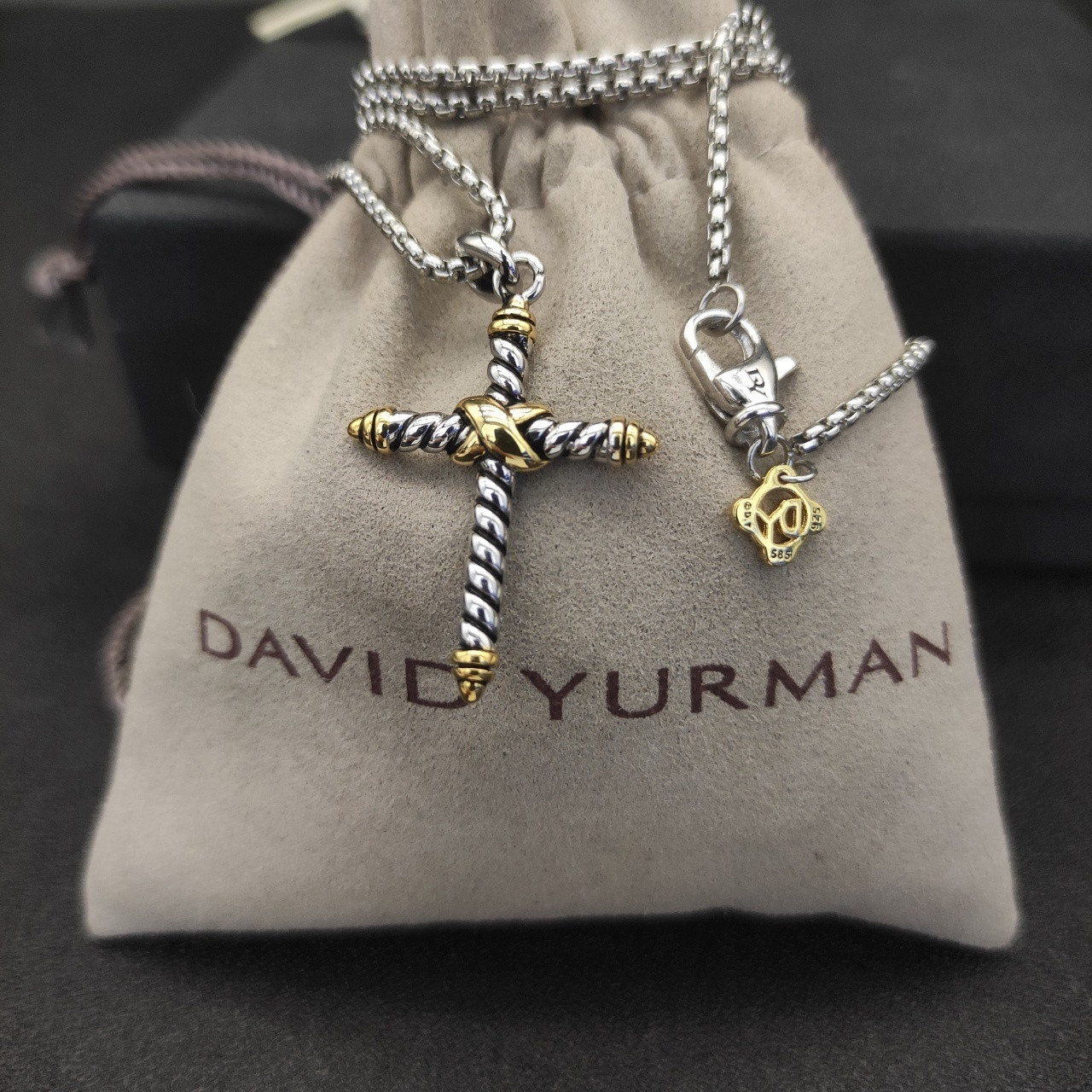 David Yurman Cross Necklace(Chain length 45+5cm delay chain Chain thickness 2mm)