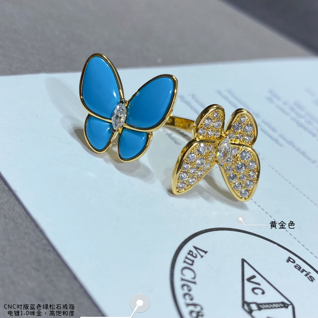 V*n Cl**f & Arpels Blue turquoise butterfly Ring