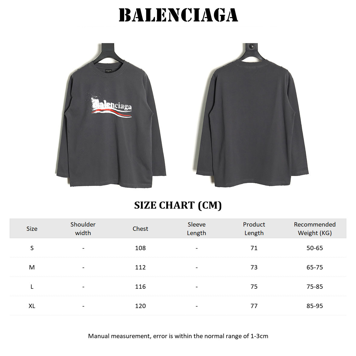 Ba1en*iaga 24Fw Long-sleeved T-shirt