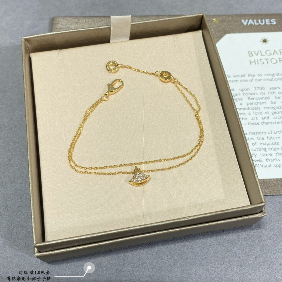 Bv1g*ai D1am0nd fan-shaped mini skirt Bracelet