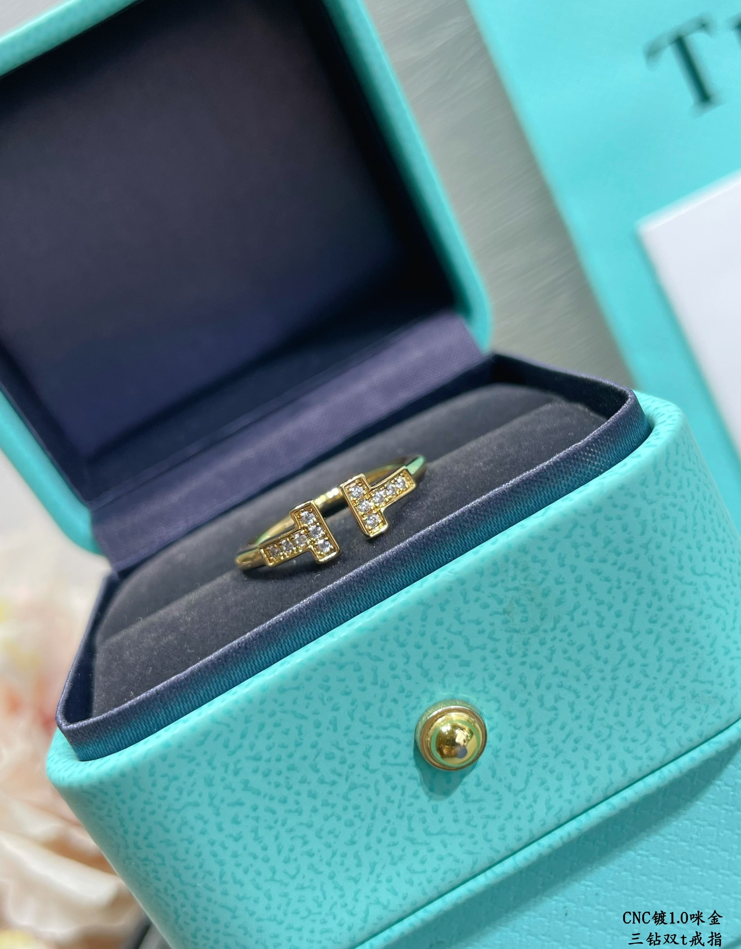 T*f*ny & Co. Double T D1am0nd-Banded Ring