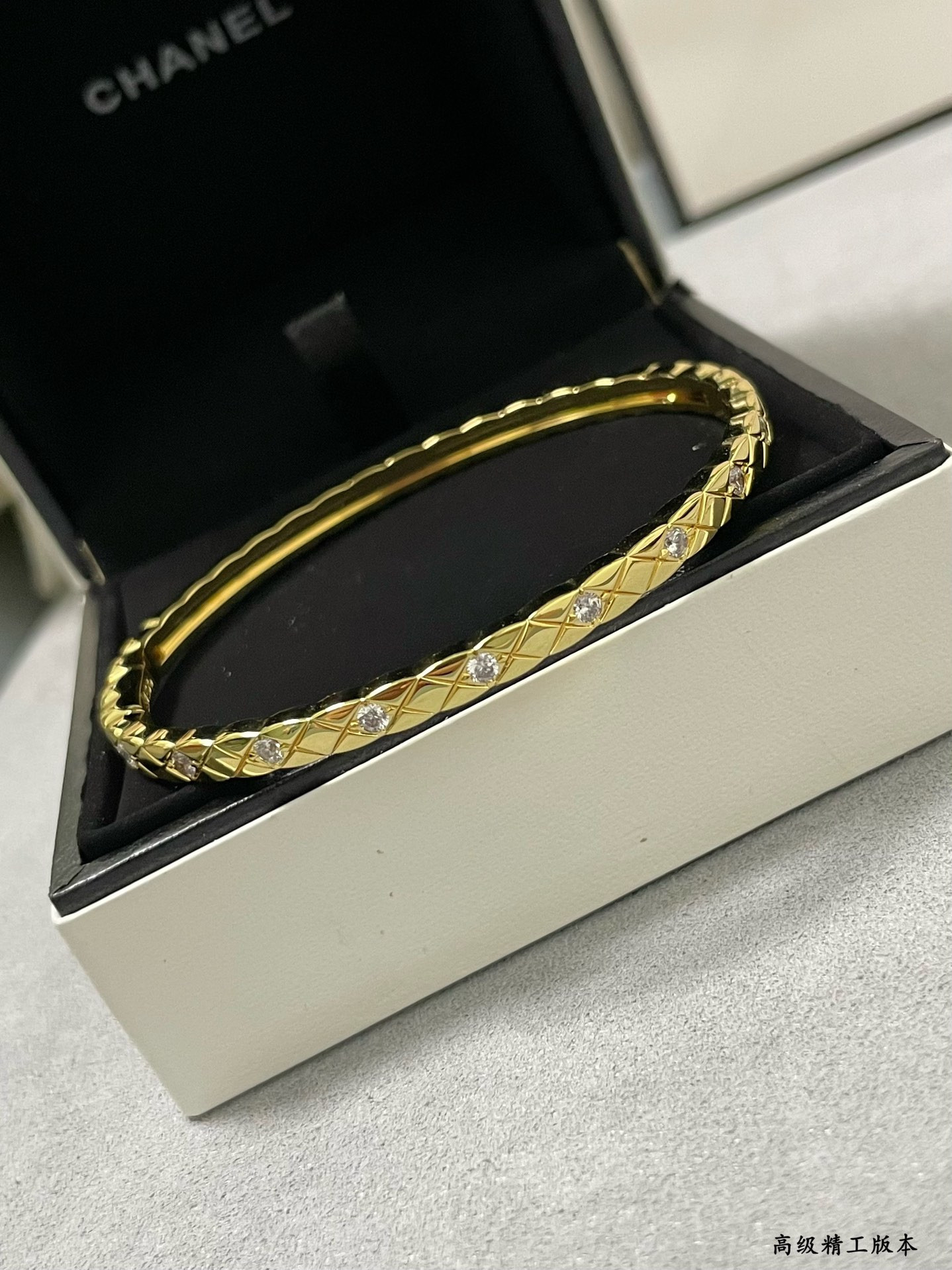 Ch**el Finely carved narrow D1am0nd Bracelet