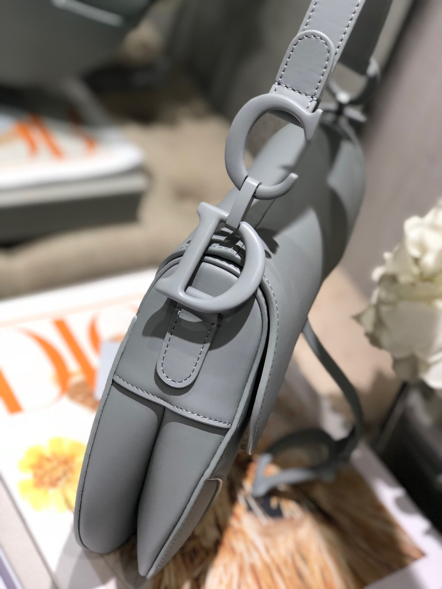 D10r Saddle Bag Placid Blue Smooth Calfskin 25.5x20x6.5cm