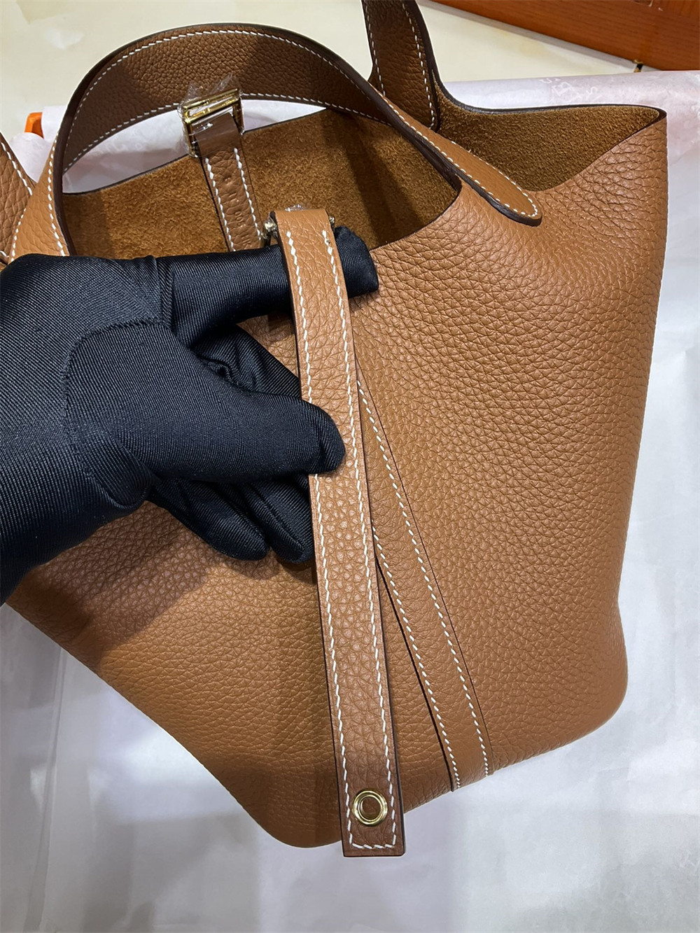 H**me5 Picotin 18cm golden brown without original box