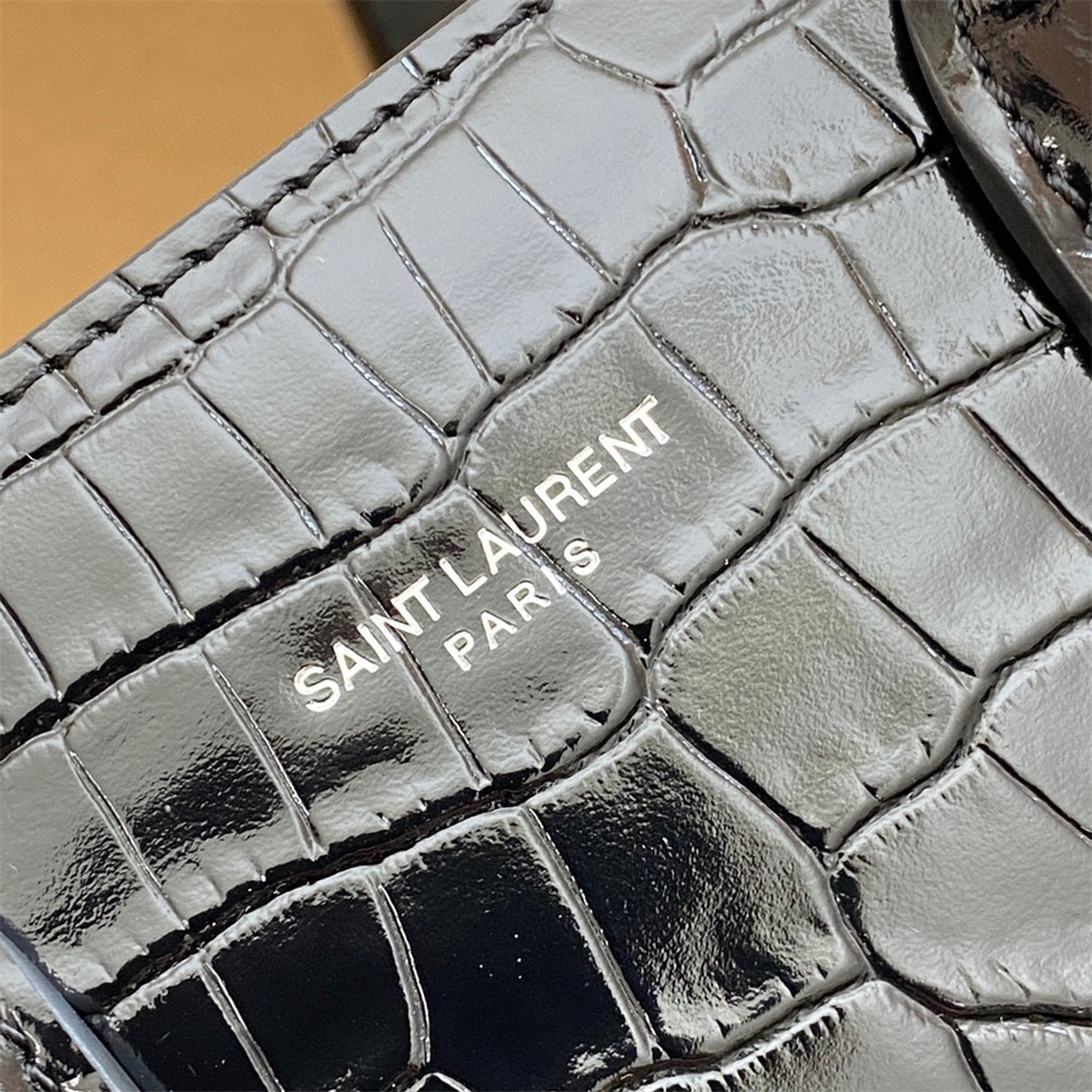 Y51 SAC DE JOUR BABY IN CROCODILE EMBOSSED LEATHER BLACK