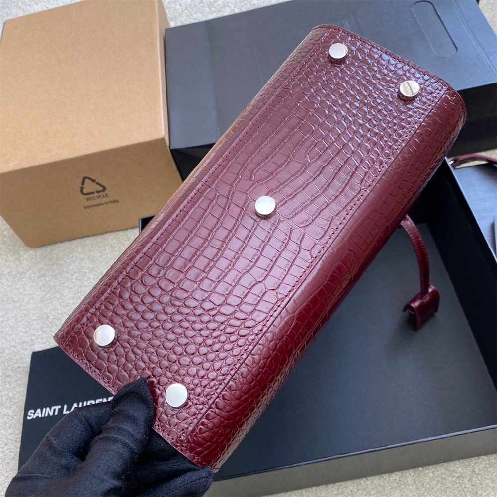 Y51 SAC DE JOUR BABY IN CROCODILE EMBOSSED LEATHER RED