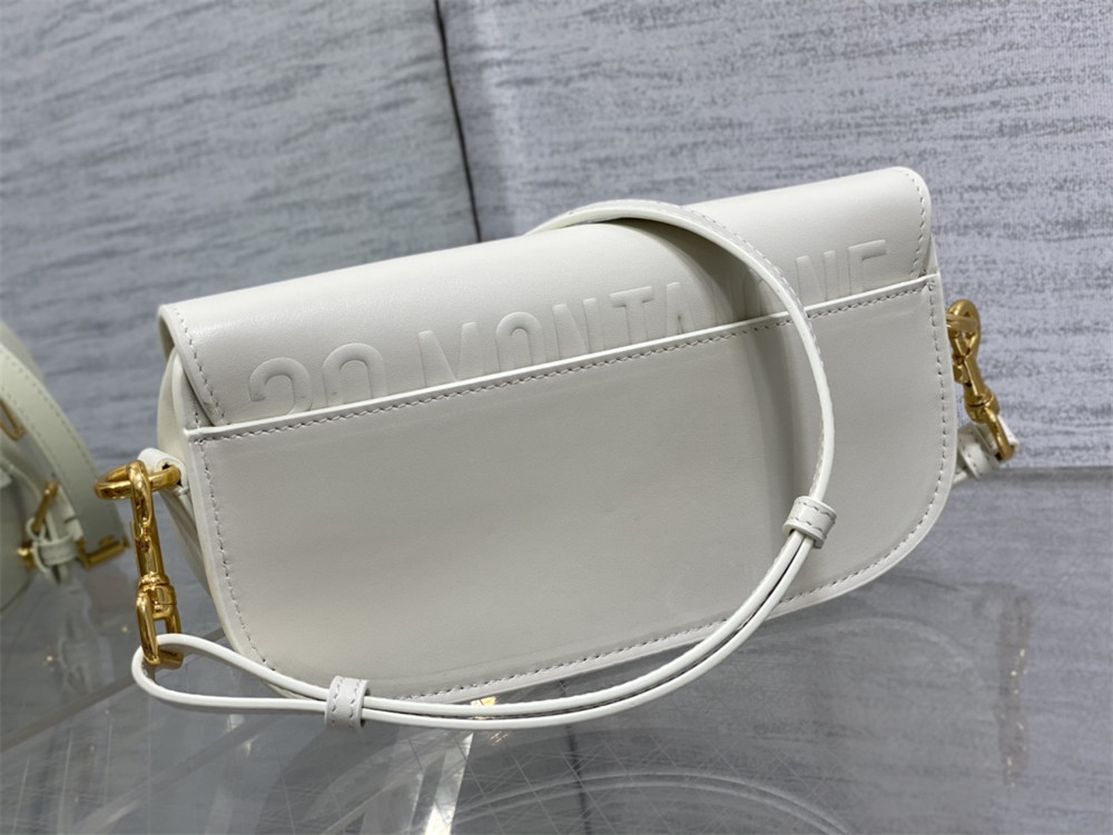 D10r BOBBY EAST-WEST BAG Latte Box Calfskin white