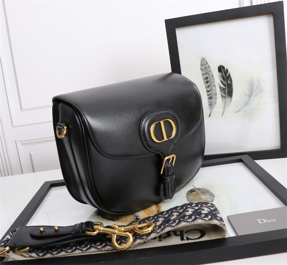 LARGE D10r BOBBY BAG Black Box Calfskin