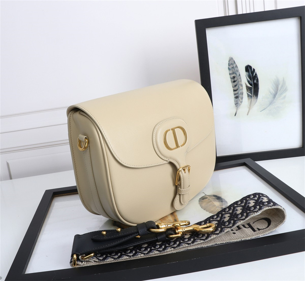 LARGE D10r BOBBY BAG Beige Box Calfskin