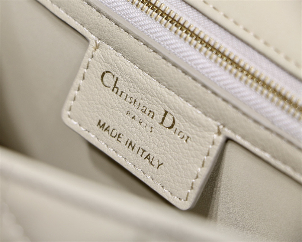 LARGE D10r CARO BAG Beige S*pple Cannage Calfskin 29 x 18 x 10 cm