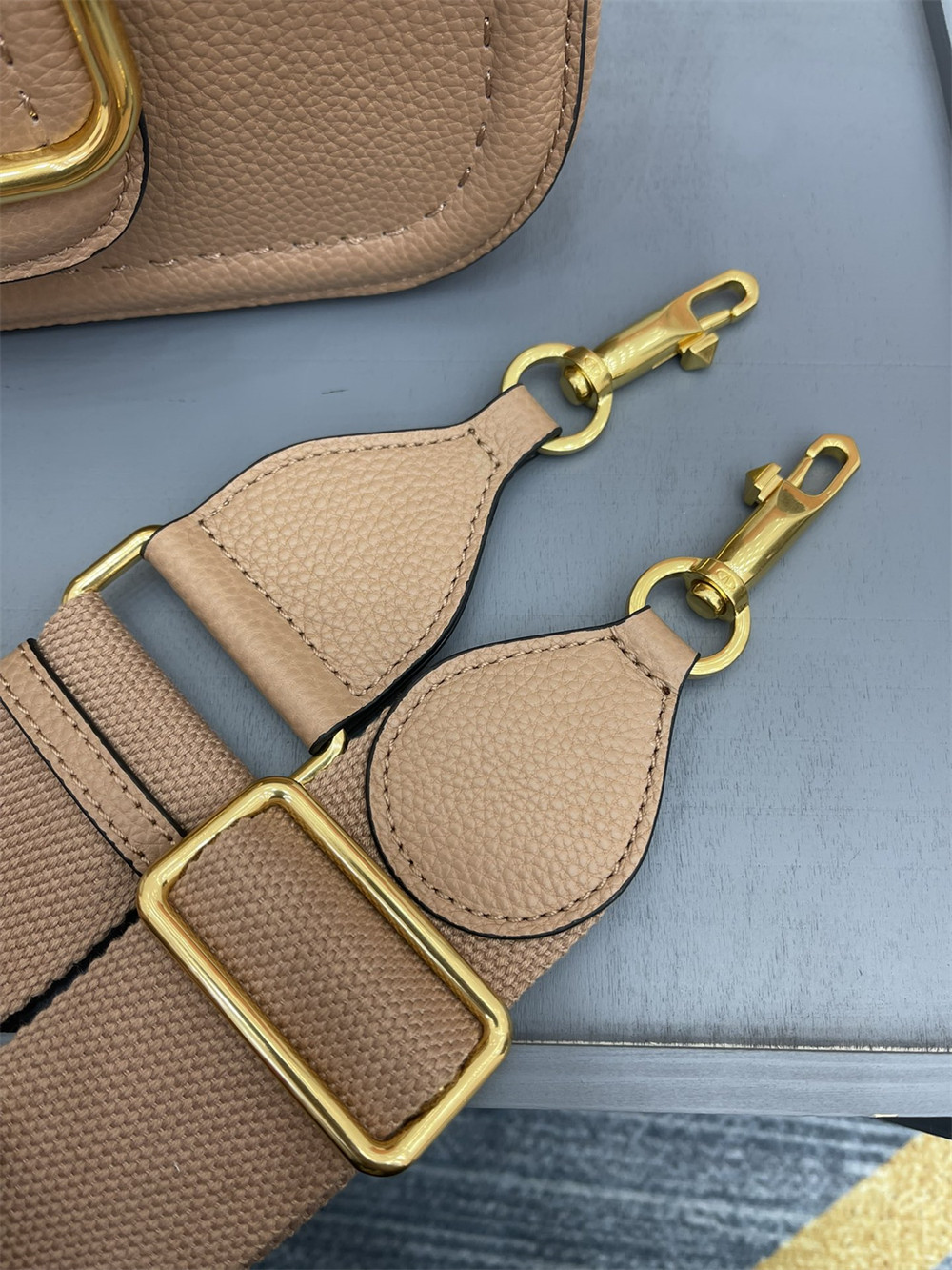 Va1e*ntin0 GARAVANI ALLTIME GRAINY CALFSKIN SHOULDER BAG ROSE CANNELLE 23.5x18X8cm