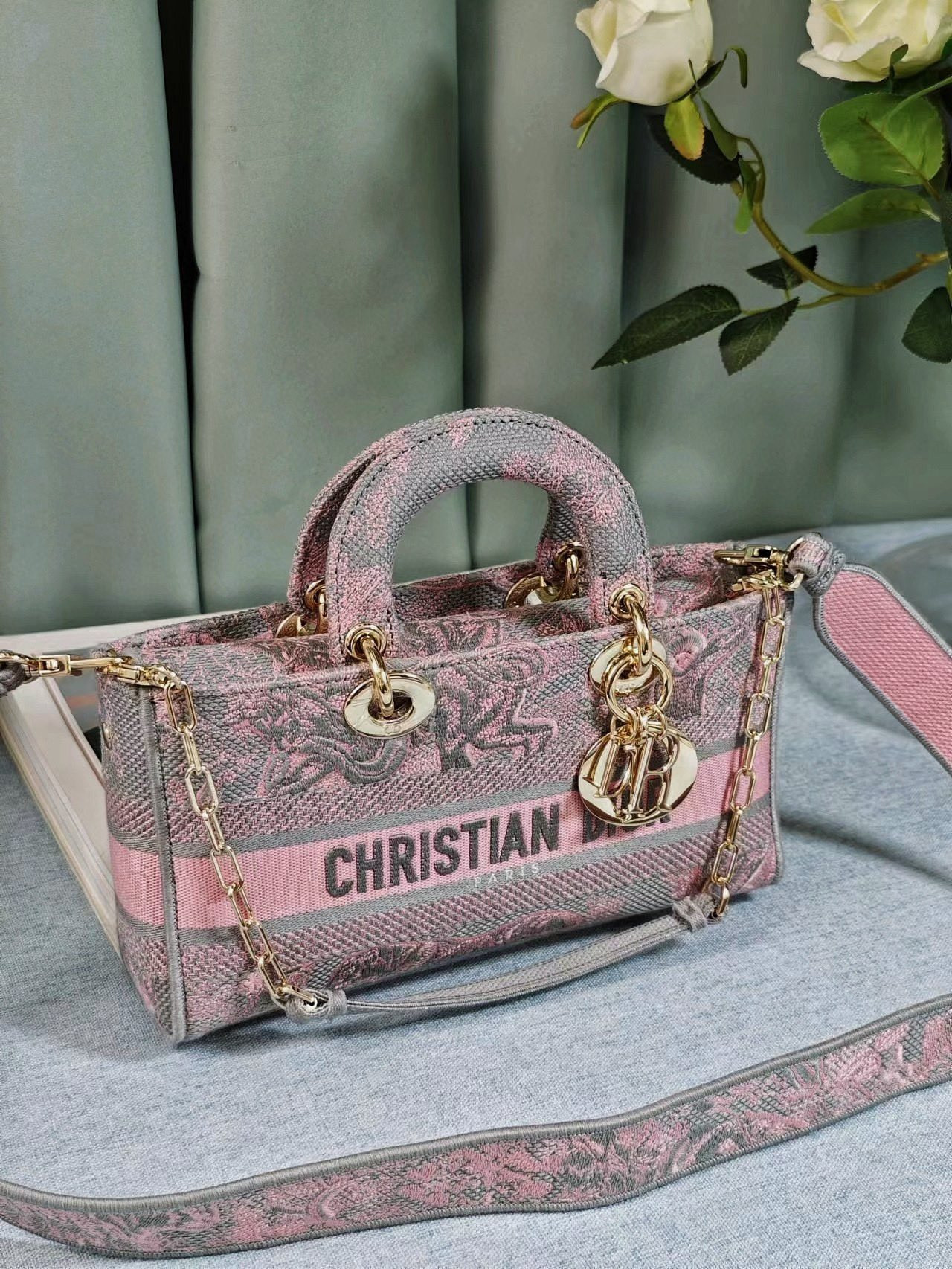 D10r MEDIUM LADY D-JOY BAG PINK