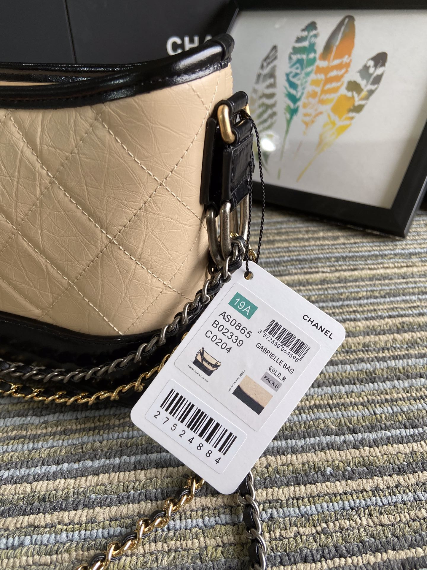 Ch**el Gabrielle SMALL PINK with shoulder strap letters 20 x 15 x 8cm