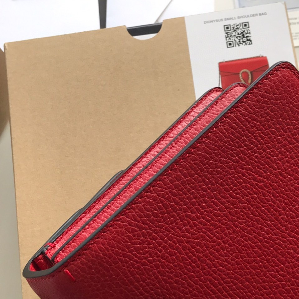 Gvc*1 DIONYSUS LEATHER SMALL RECTANGULAR BAG RED 28x17x9cm