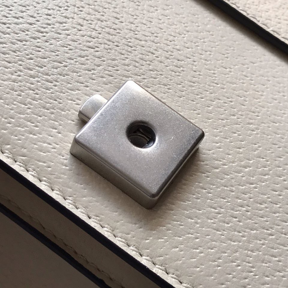 Gvc*1 DIONYSUS LEATHER SMALL RECTANGULAR BAG WHITE 28x17x9cm