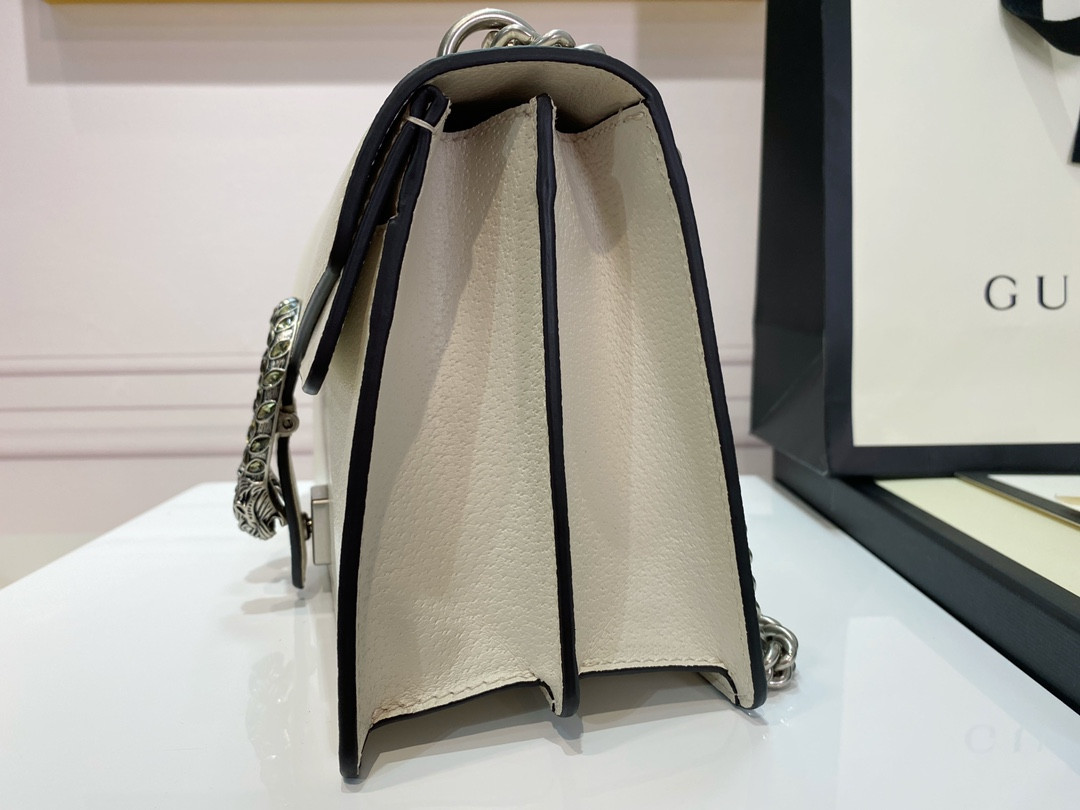 Gvc*1 DIONYSUS SMALL LEATHER SHOULDER BAG WHITE 11"Wx7"Hx3.5"D