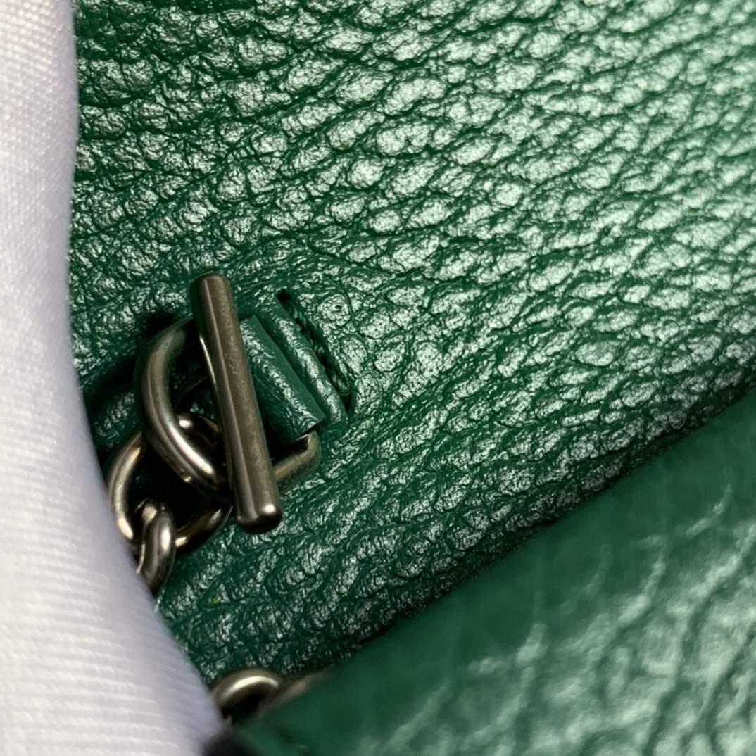 Gvc*1 DIONYSUS LEATHER S*pER MINI BAG GREEN 6.5"Wx3.9"Hx1.6"D