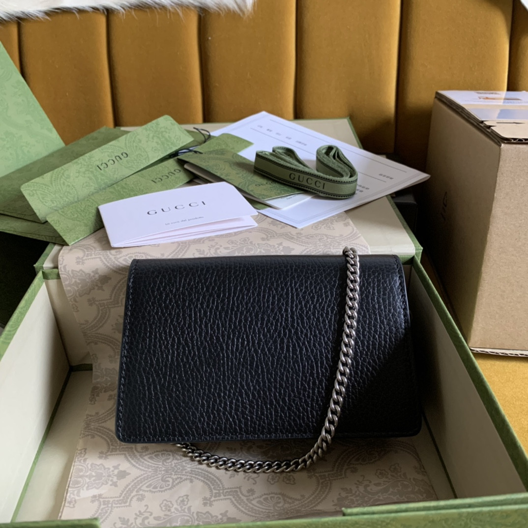 Gvc*1 DIONYSUS LEATHER S*pER MINI BAG BLACK 6.5"Wx3.9"Hx1.6"D