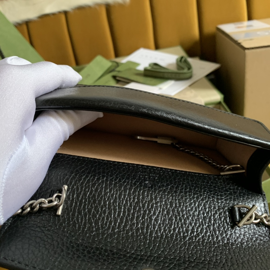 Gvc*1 DIONYSUS LEATHER S*pER MINI BAG BLACK 6.5"Wx3.9"Hx1.6"D