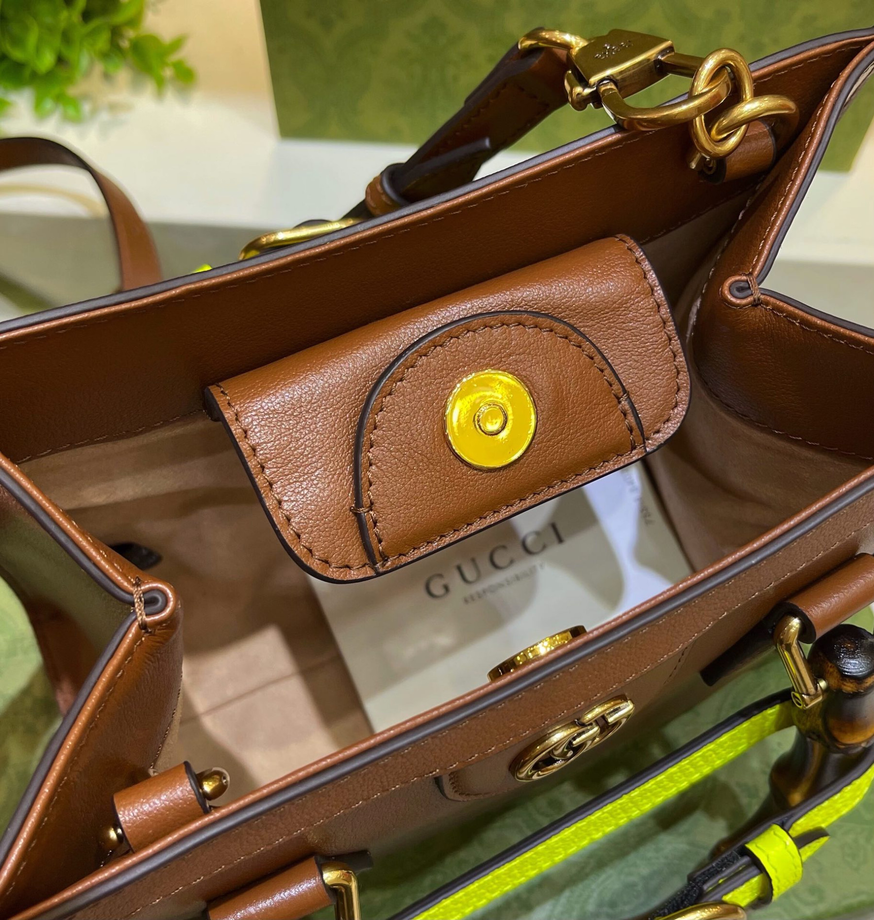 Gvc*1 DIANA MINI TOTE BAG Brown 20W x 16H x 10D CM