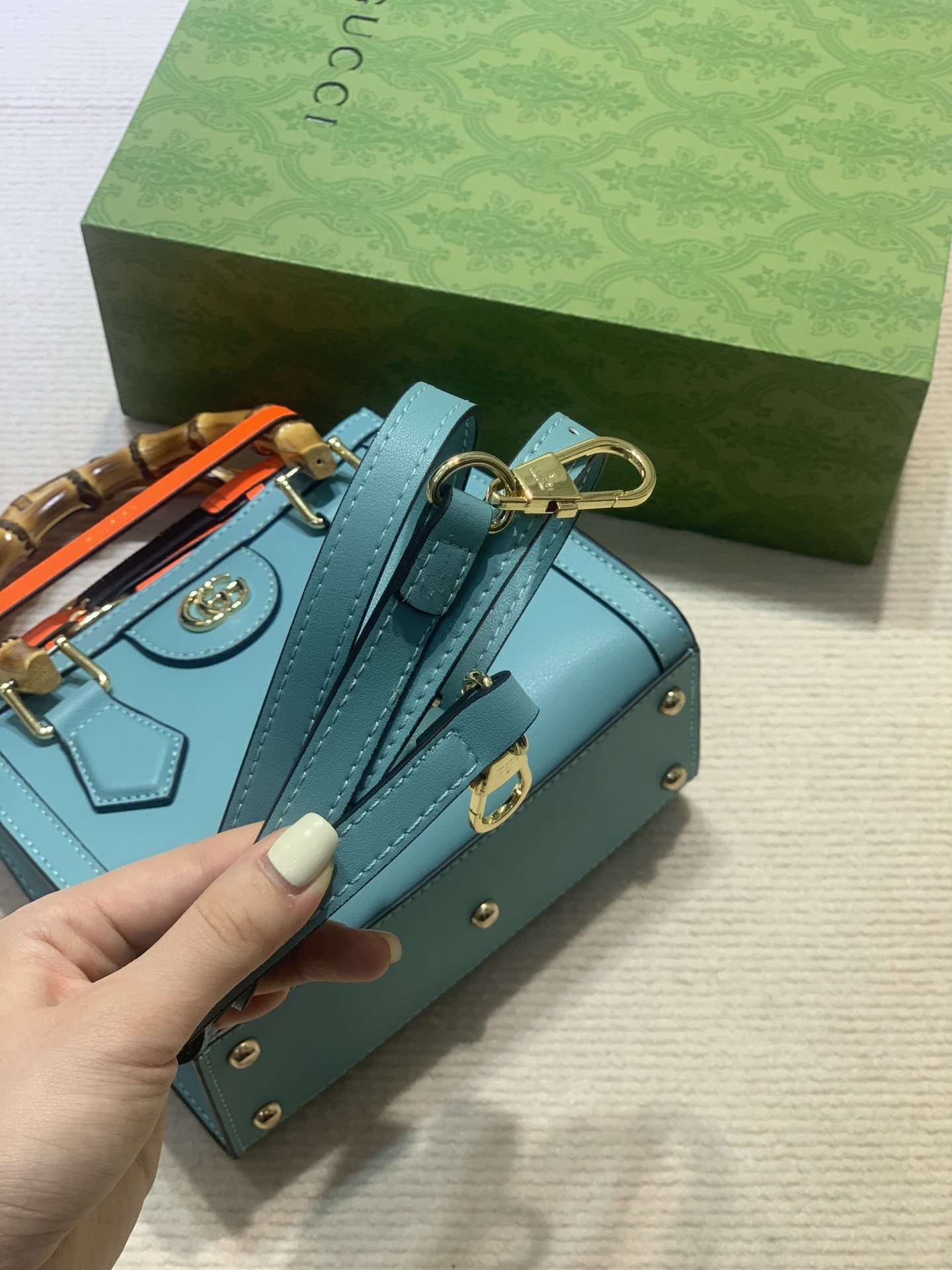 Gvc*1 DIANA MINI TOTE BAG Blue 20W x 16H x 10D CM