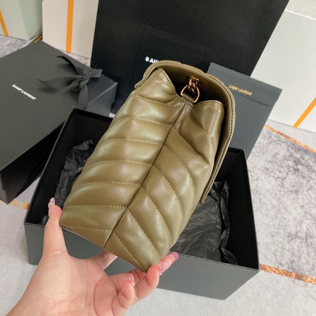 Y51 LOULOU MEDIUM IN QUILTED LEATHER 12.5 X 8.6 X 3.5 INCHES