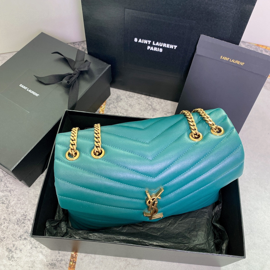 Y51 LOULOU MEDIUM BAG IN Y-QUILTED LEATHER BAG 12.5 X 8.6 X 4.7 INCHES