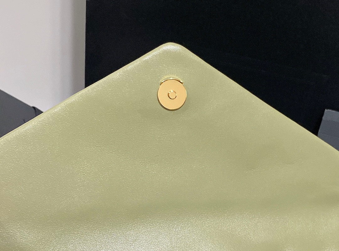 Y51 LOULOU MEDIUM IN QUILTED LEATHER GREEN 12.5 X 8.6 X 3.5 INCHES