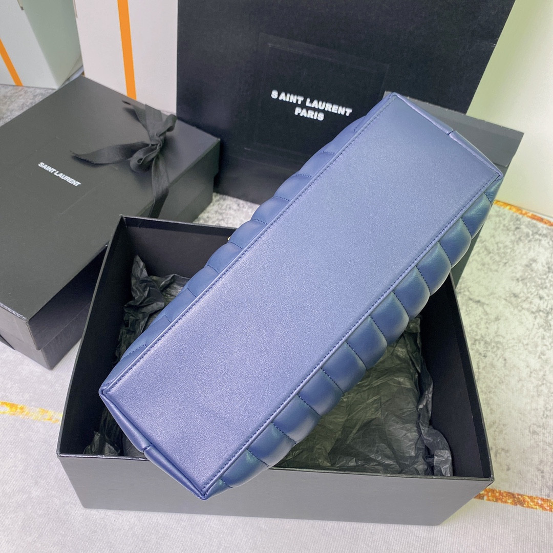 Y51 LOULOU MEDIUM IN QUILTED LEATHER PURPLE 12.5 X 8.6 X 3.5 INCHES