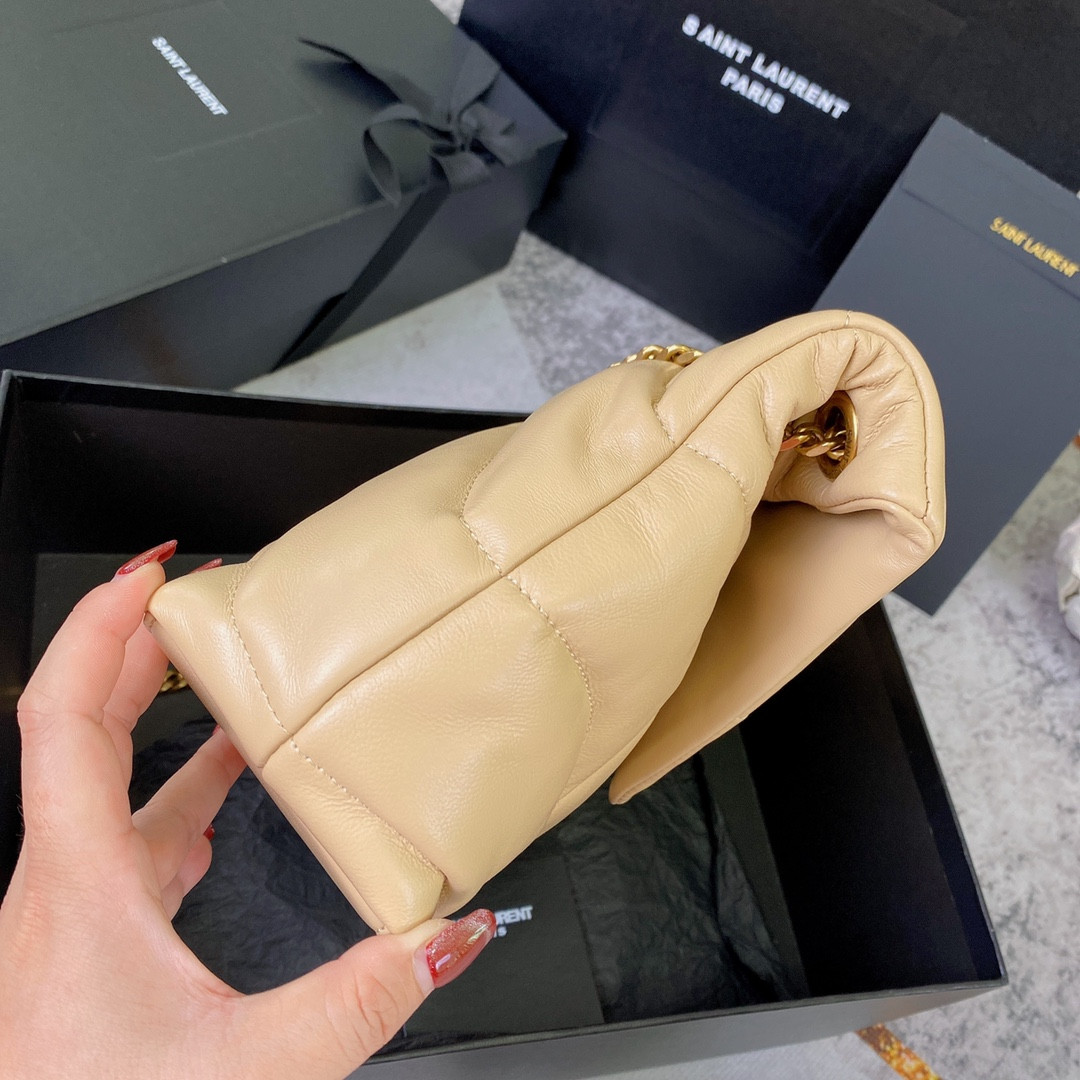 Y51 PUFFER SMALL IN NAPPA LEATHER BEIGE 11.4 X 6.6 X 4.3 INCHES