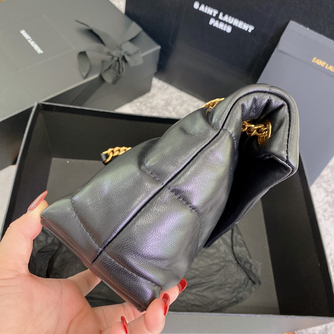 Y51 PUFFER SMALL IN NAPPA LEATHER BLACK 11.4 X 6.6 X 4.3 INCHES