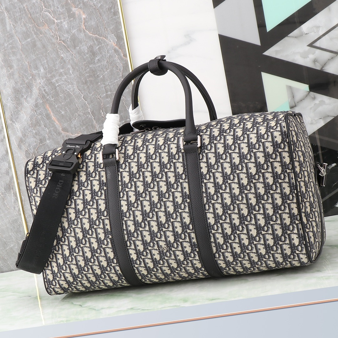 D10r Lingot Bag Beige and Black D10r Oblique Jacquard 50 x 25 x 21.5 cm