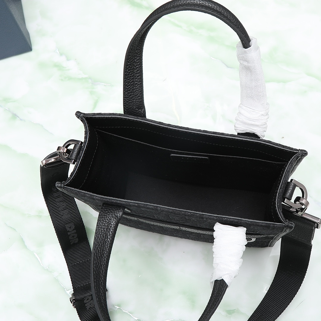 Dior Safari North-South Tote Bag Black Dior Oblique Jacquard 8.5 x 9.5 x 3 inches