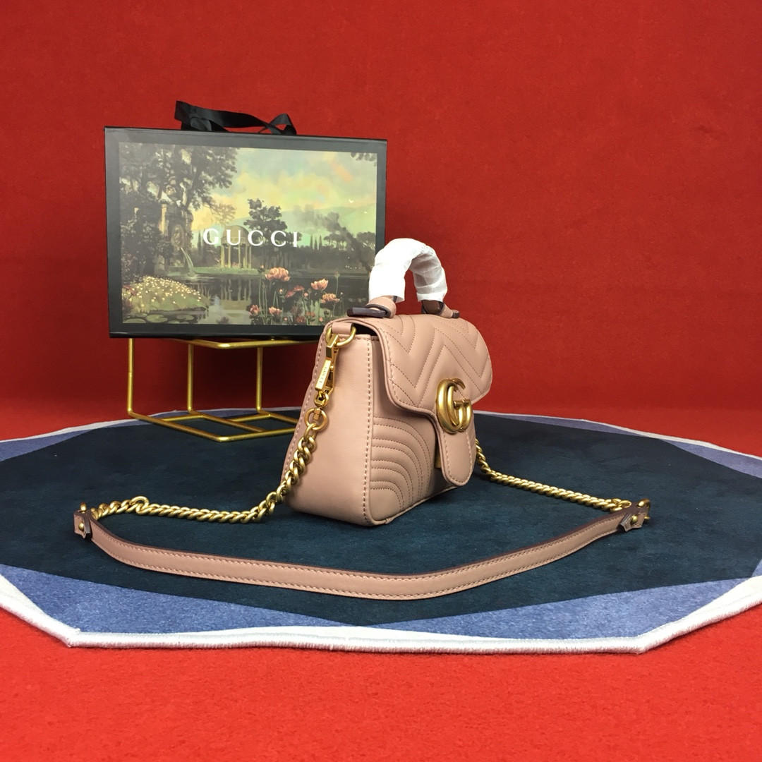 Gvc*1 GG MARMONT MATELASSÉ MINI BAG PINK 8.5"W x 5"H x 2.5"D